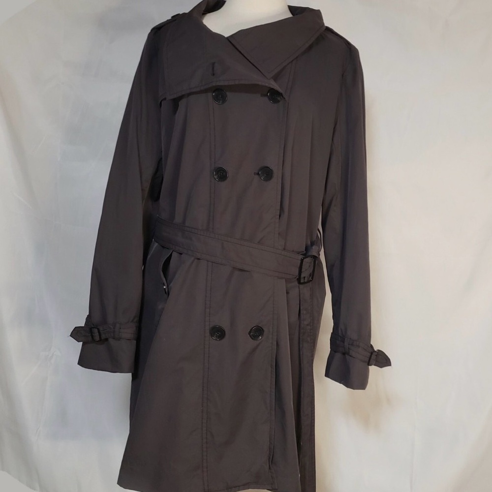 Elegant dark grey trench coat